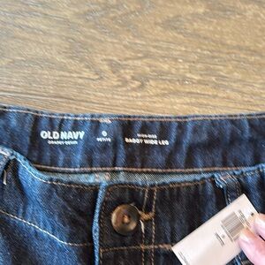 brand new wide leg dark wash jeans size 0 petite
